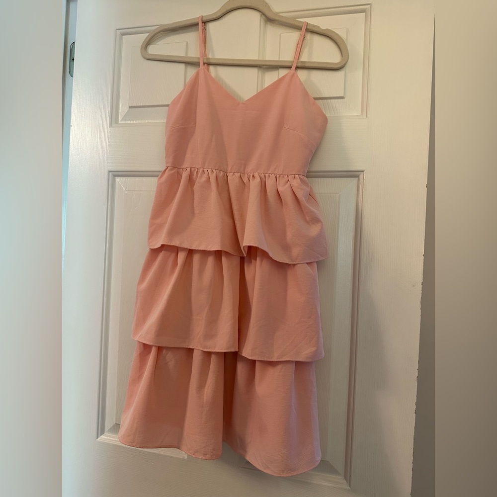 Pink Tiered Kids Dress